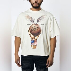 Element Cream Short Sleeve Graphic crop Tee Sz various